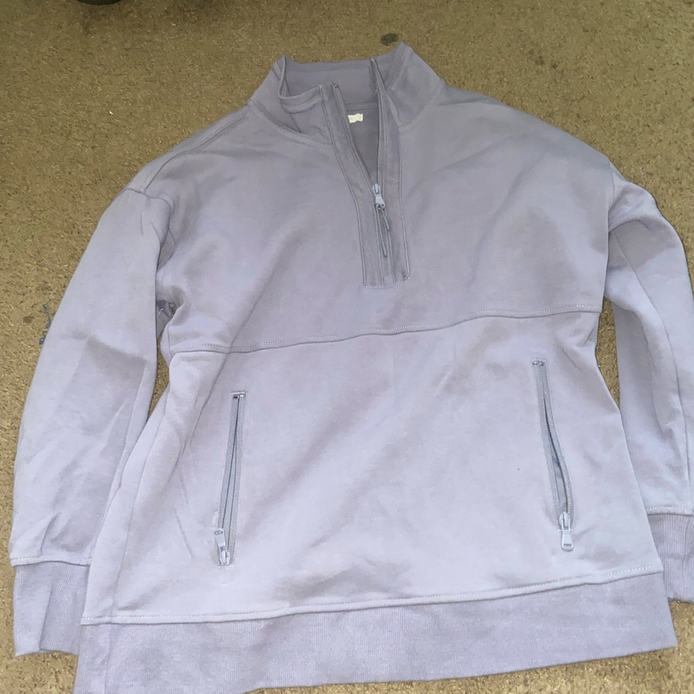 Maurices Women's Light Gray Zip-Up Top